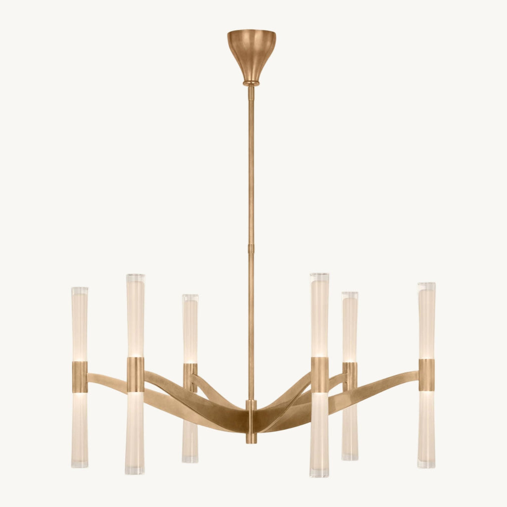 Brilora Etched Wave Round Chandelier 40"
