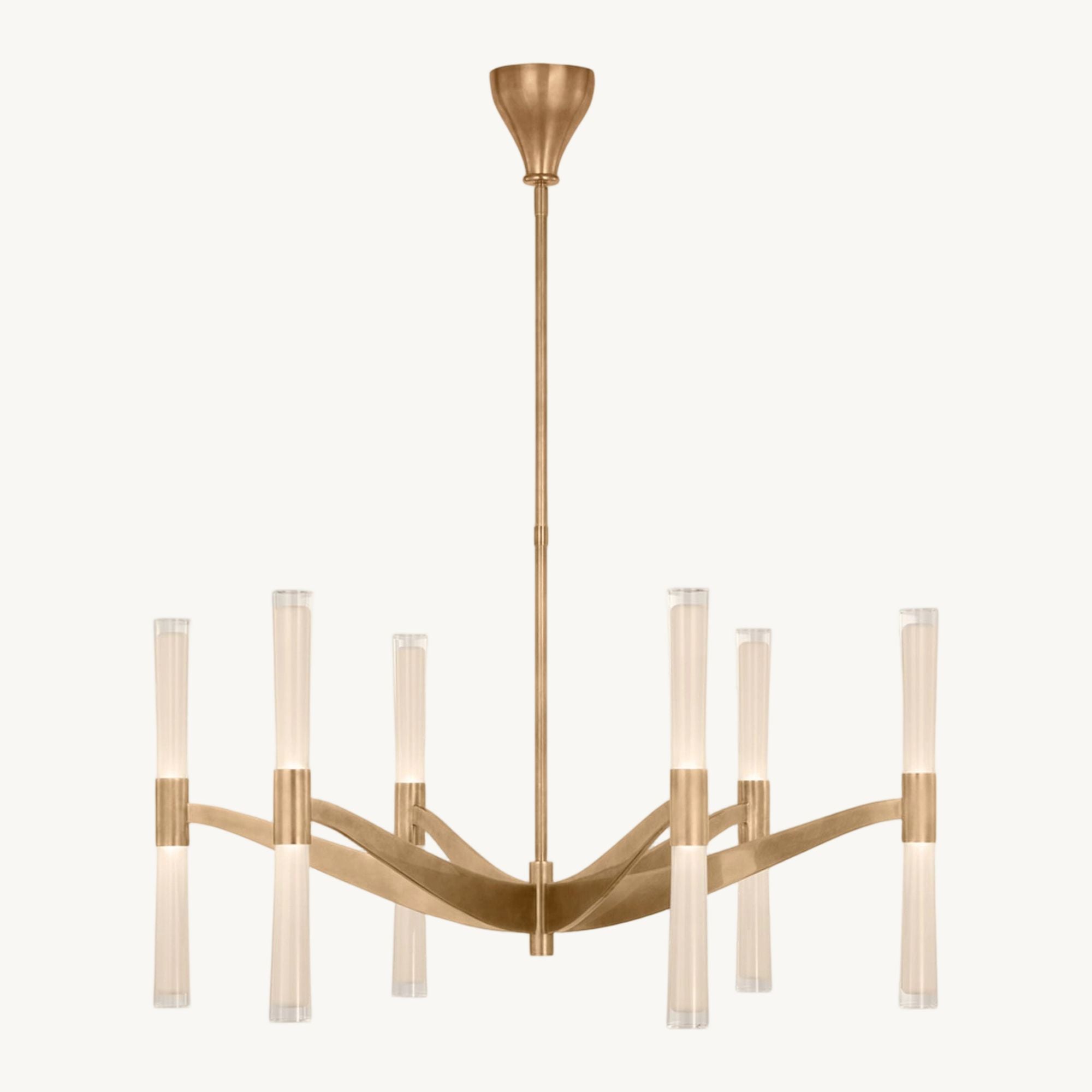 Brilora Etched Wave Round Chandelier 40"