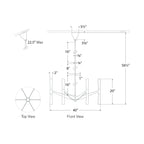 Brilora Etched Wave Round Chandelier 40"