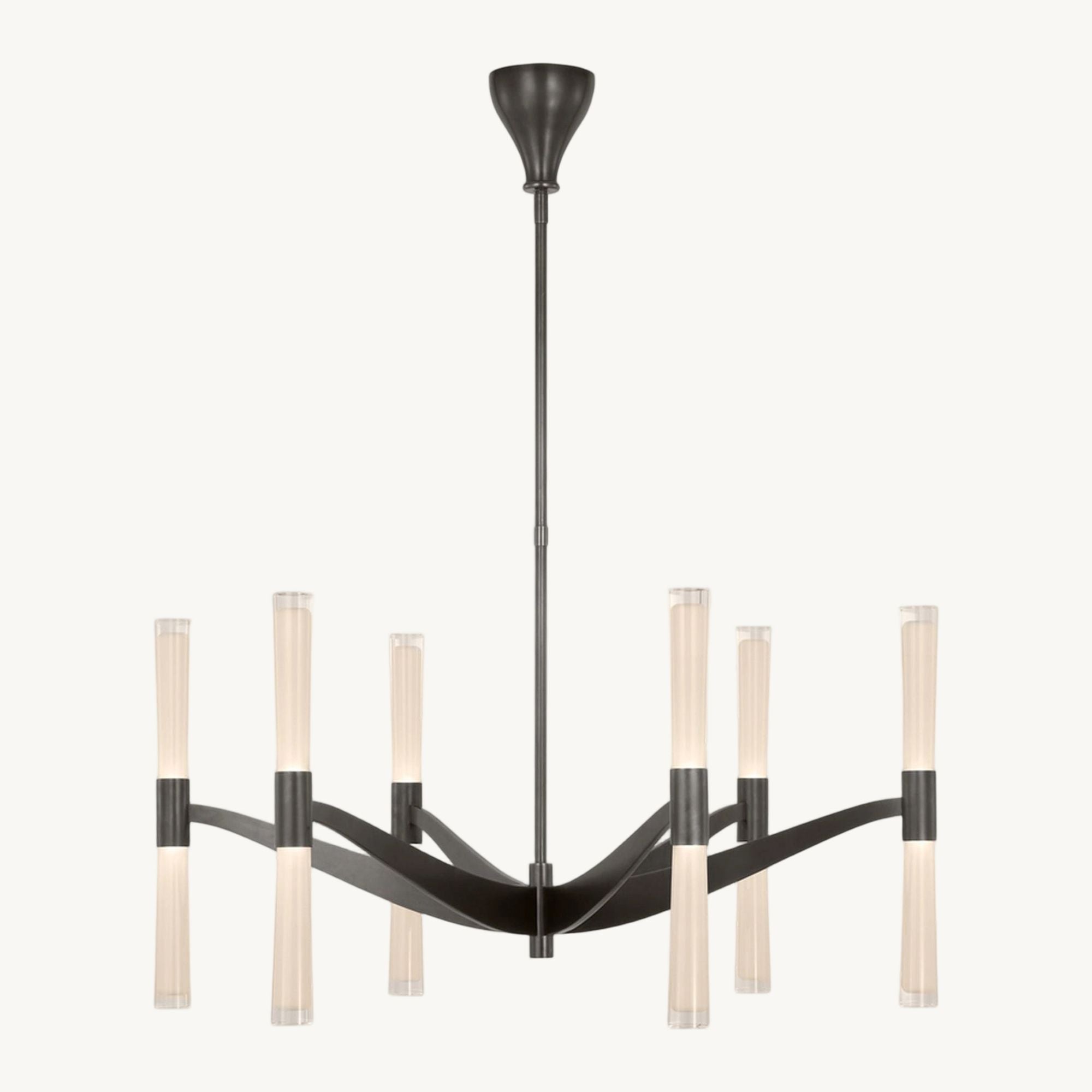 Brilora Etched Wave Round Chandelier 40"