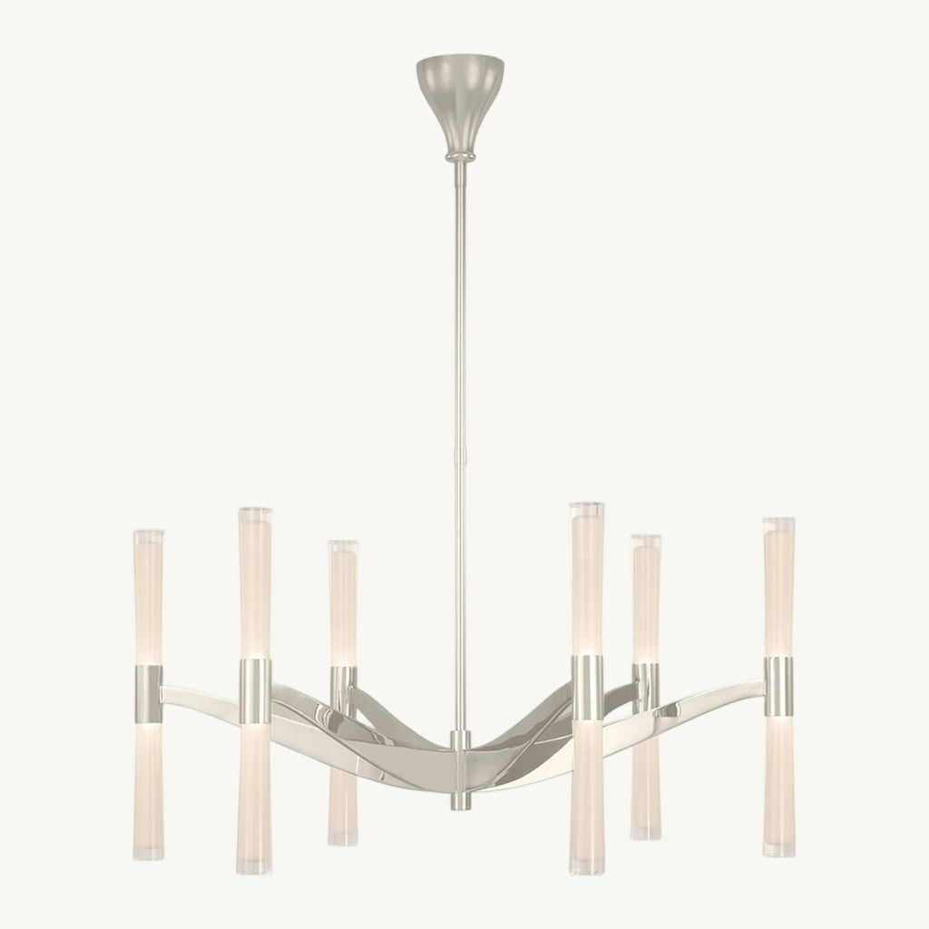 Brilora Etched Wave Round Chandelier 40"