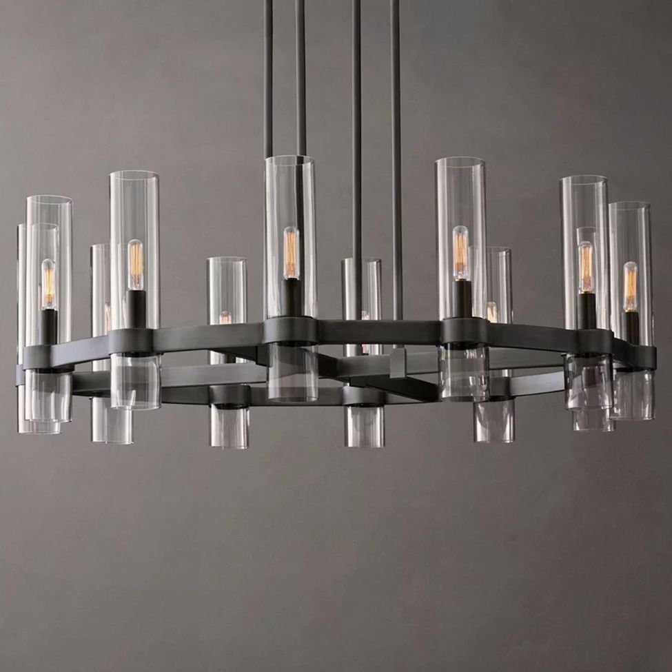 Ravelle Clear Glass Round Chandelier 36"
