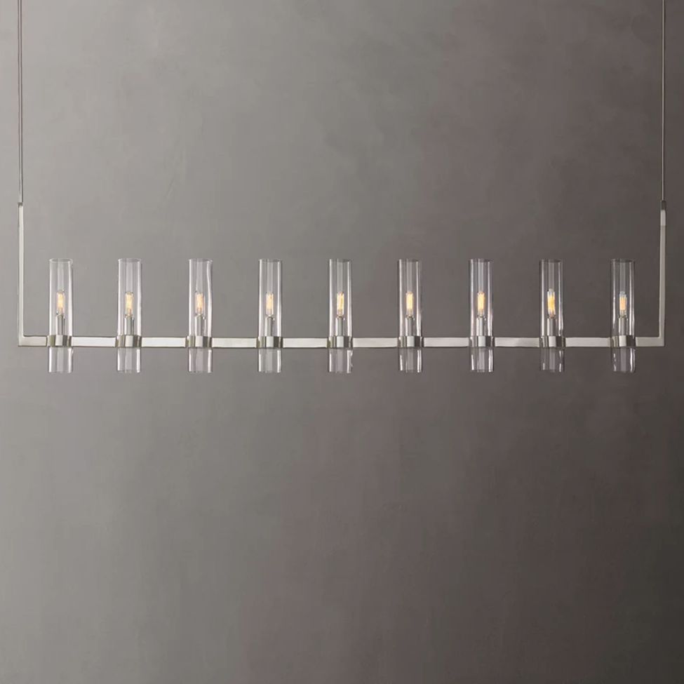 Ravelle Clear Glass Linear Chandelier 73"