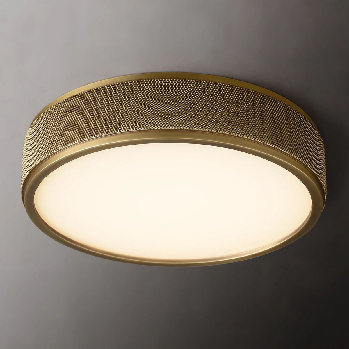 Utilitaire Knurled Shade Flush Mount