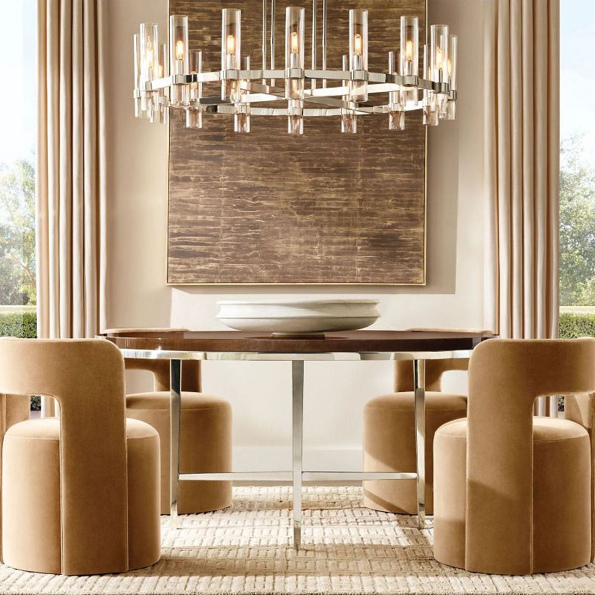 Ravelle Clear Glass Round Chandelier 60"
