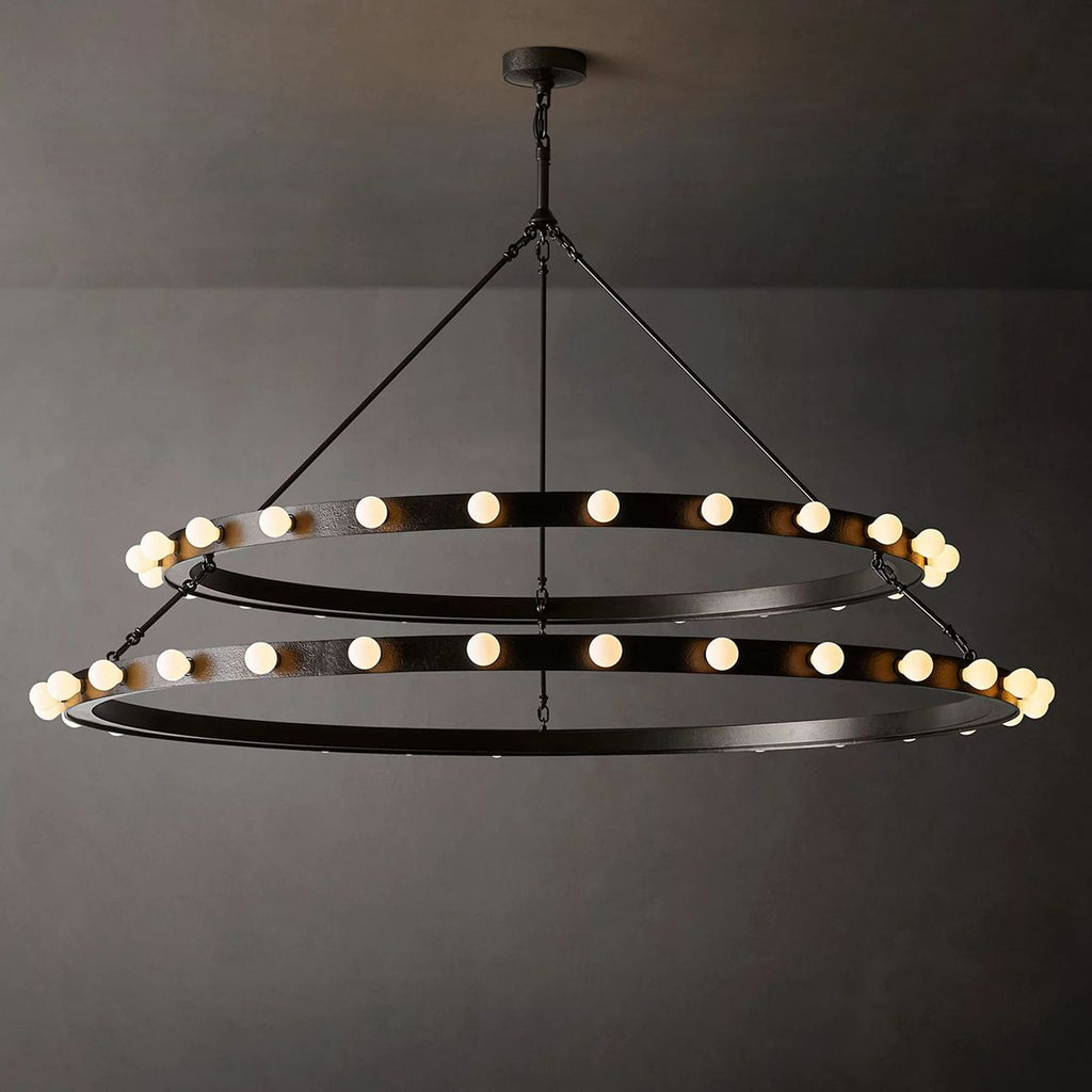 Vitoria Ember Trace Two-Tier Round Chandelier 60"