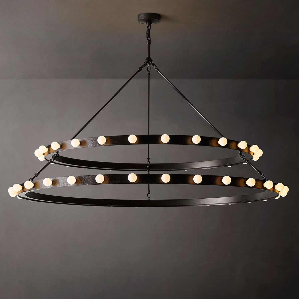 Vitoria Ember Trace Two-Tier Round Chandelier 60"