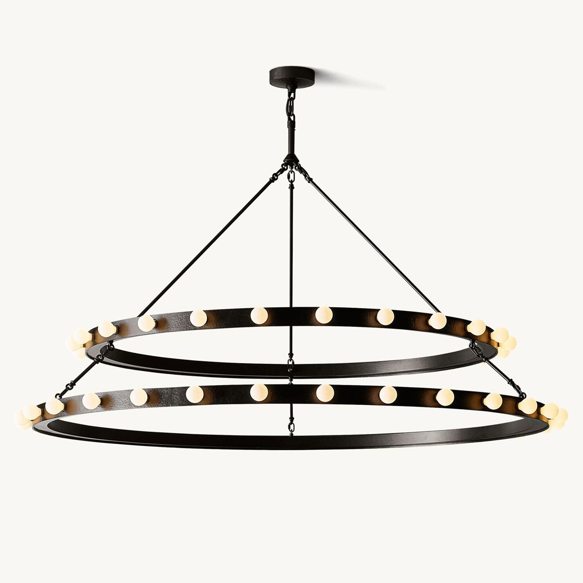 Vitoria Ember Trace Two-Tier Round Chandelier 60"