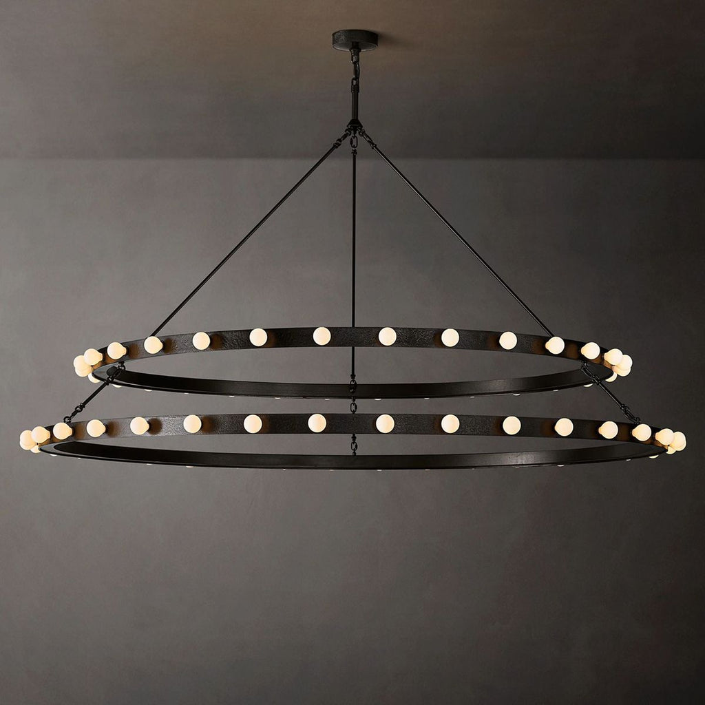 Vitoria Ember Trace Two-Tier Round Chandelier 72"