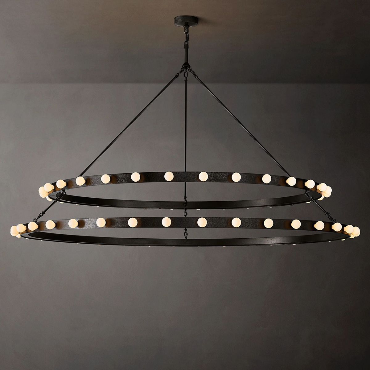Vitoria Ember Trace Two-Tier Round Chandelier 72"