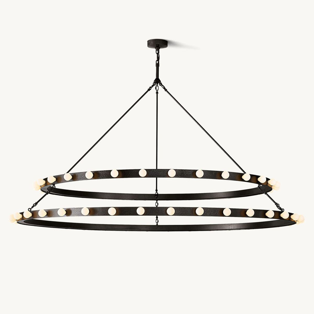 Vitoria Ember Trace Two-Tier Round Chandelier 72"