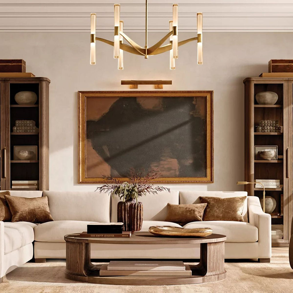 Brilora Etched Wave Round Chandelier 40"