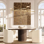 Halver Alabaster Dome Round Chandelier 60"