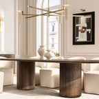 Halver Alabaster Dome Round Chandelier 45"