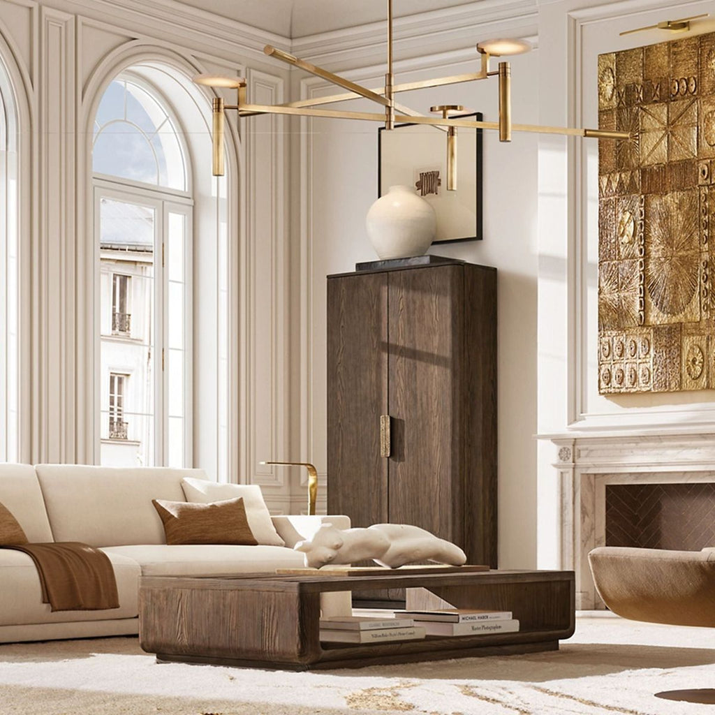 Halver Alabaster Dome Round Chandelier 45"