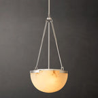 Halver Alabaster Dome Pendant Light