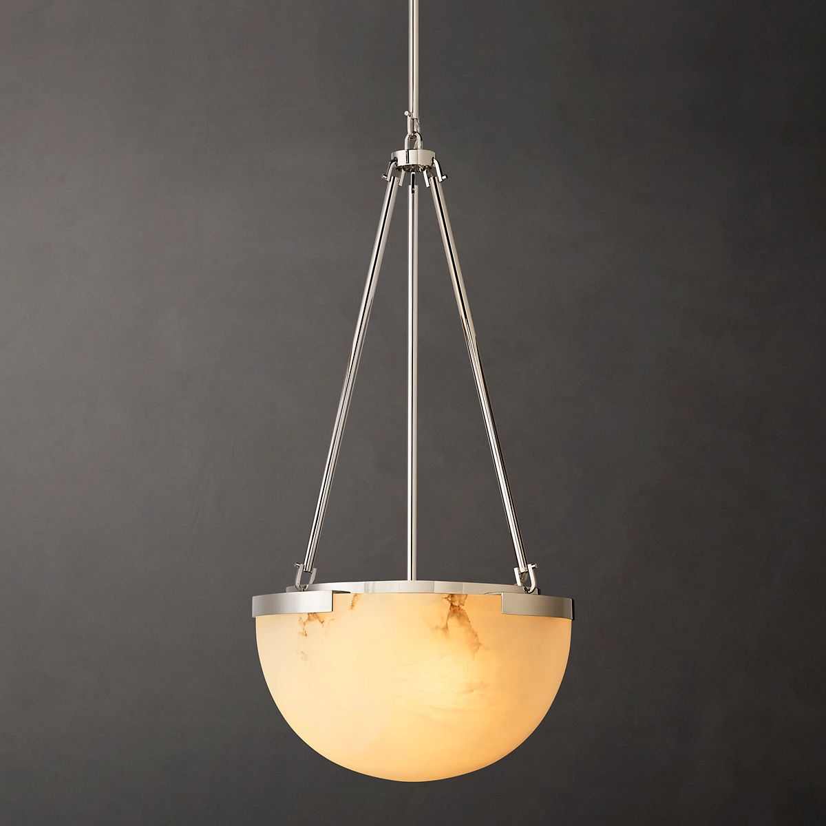 Halver Alabaster Dome Pendant Light