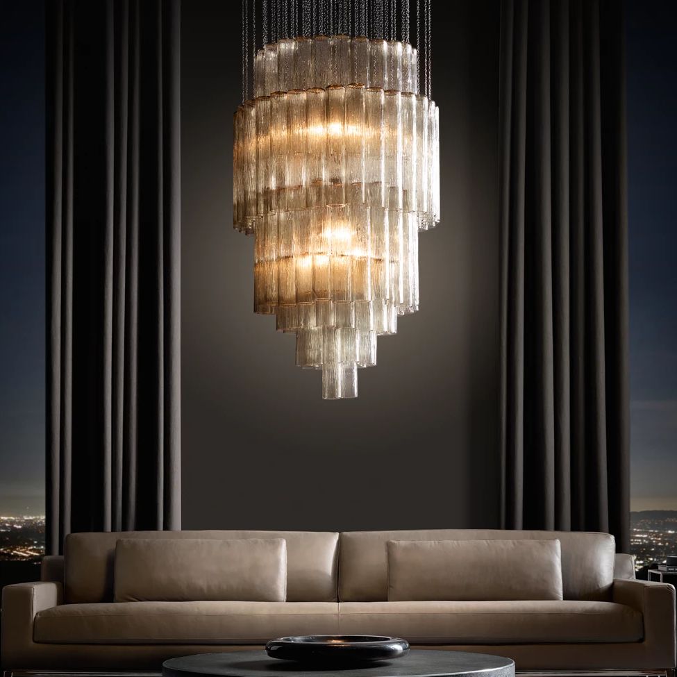 Venino Cylinder Tiered Round Chandelier 24"