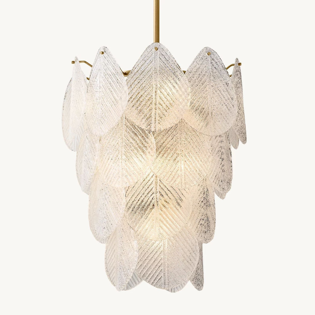 Vanero Pebble Leaf Round Chandelier 30"