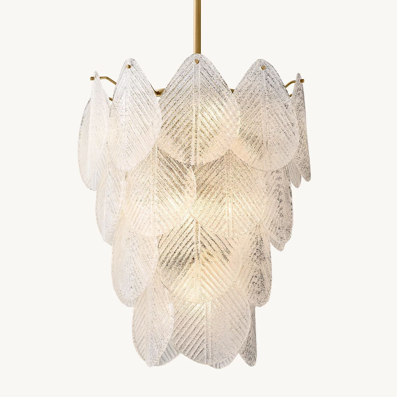 Vanero Pebble Leaf Round Chandelier 30"