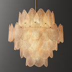 Vanero Pebble Leaf Round Chandelier 30"