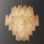 Vanero Pebble Leaf Round Chandelier 18"