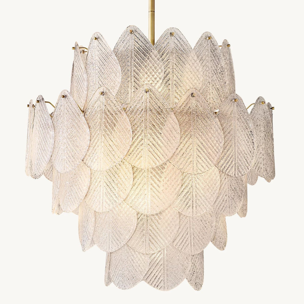 Vanero Pebble Leaf Round Chandelier 30"