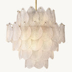 Vanero Pebble Leaf Round Chandelier 30"
