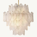Vanero Pebble Leaf Round Chandelier 18"