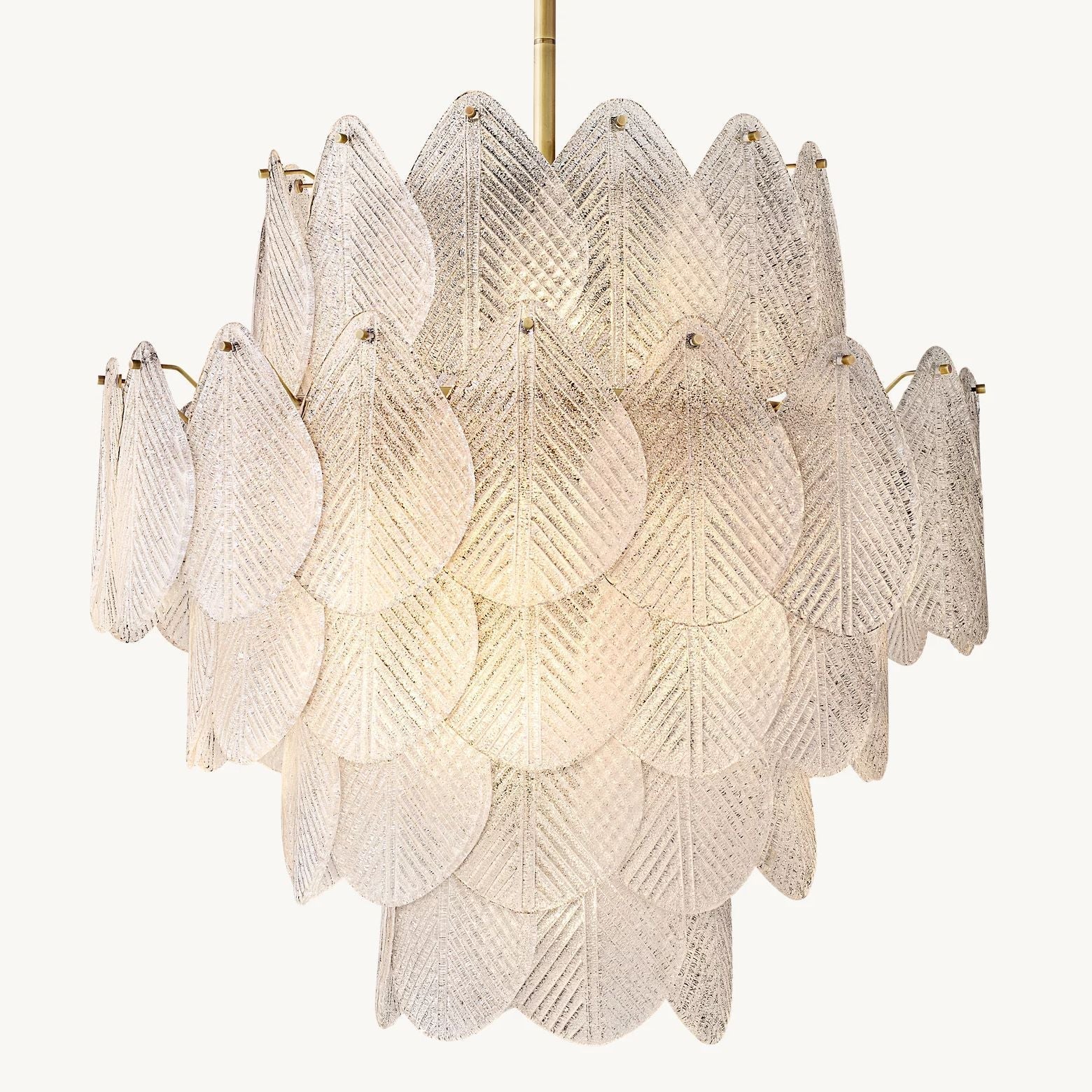 Vanero Pebble Leaf Round Chandelier 18"