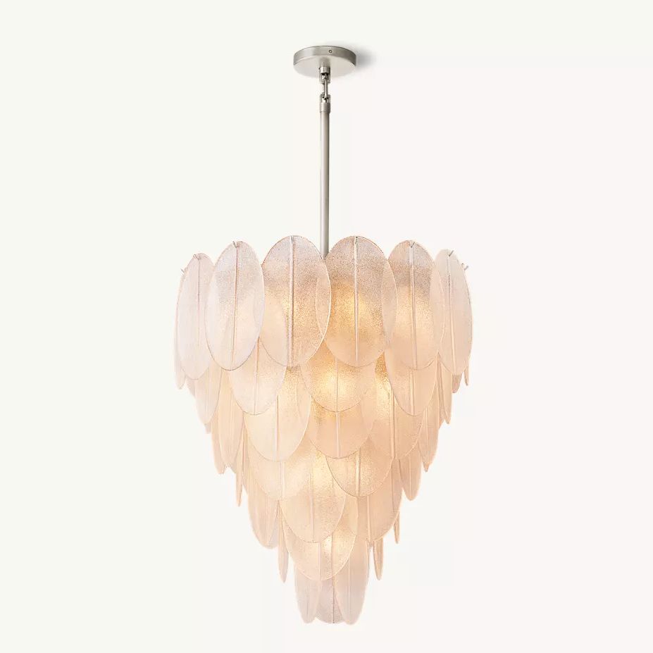 Vanero Pebble Leaf Tiered Chandelier 36"