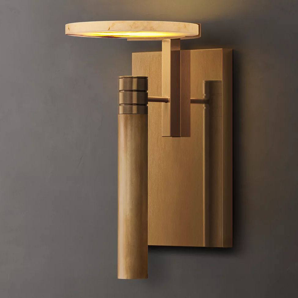 Halver Alabaster Dome Wall Sconce