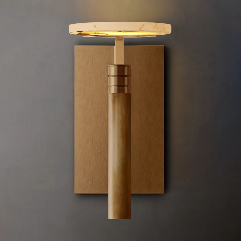 Halver Alabaster Dome Wall Sconce