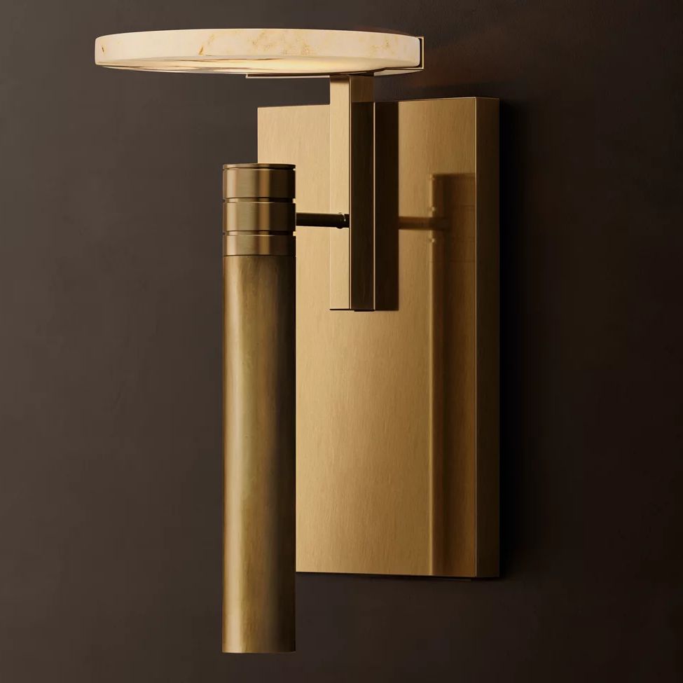 Halver Alabaster Dome Wall Sconce