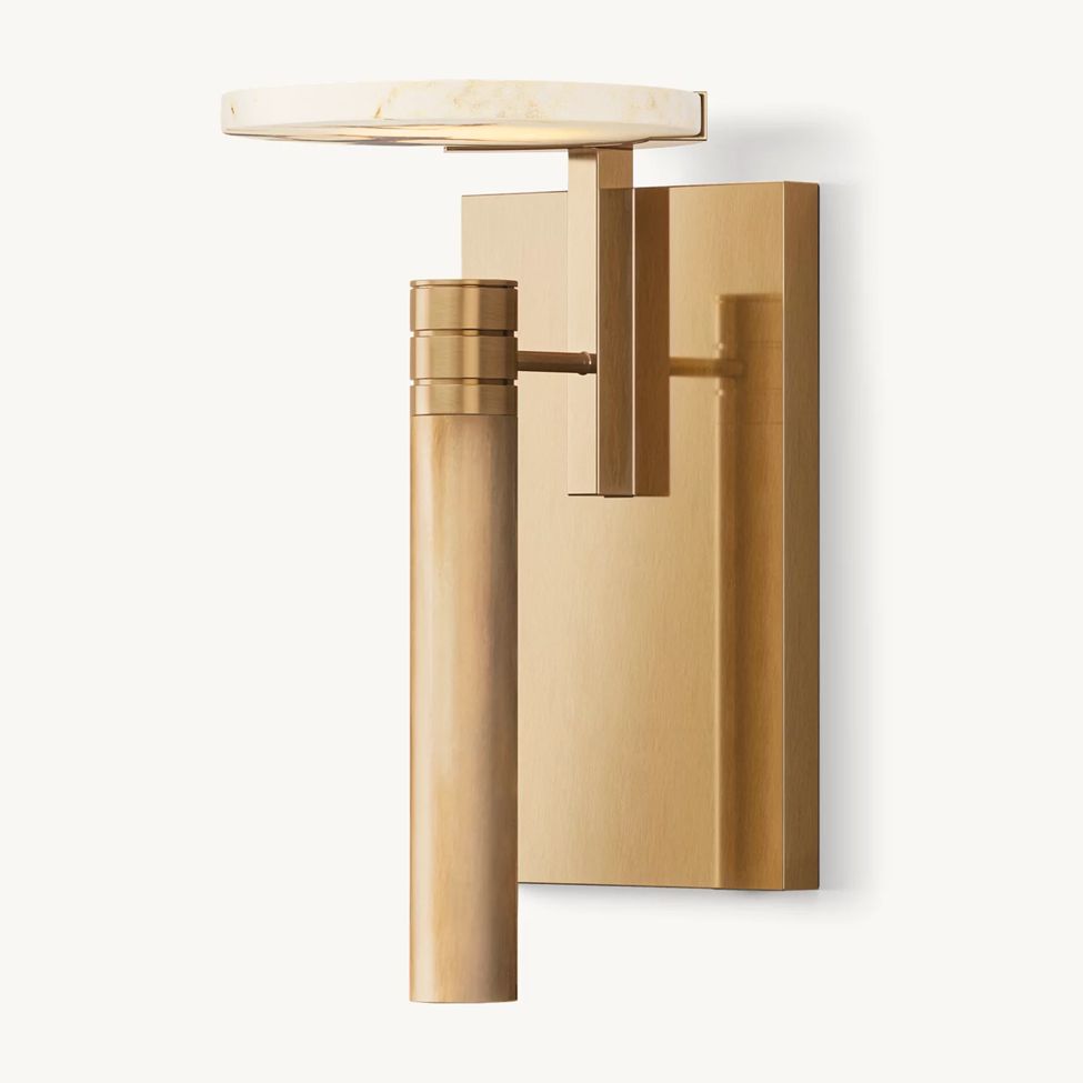 Halver Alabaster Dome Wall Sconce