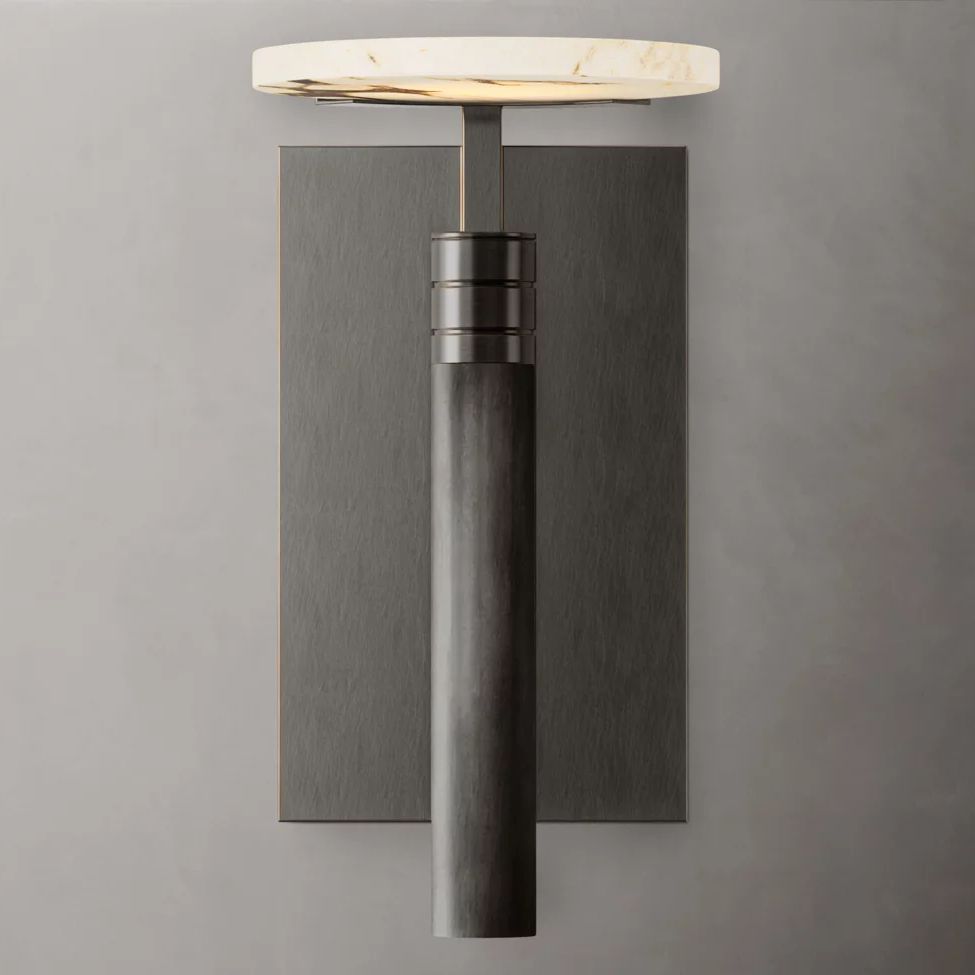 Halver Alabaster Dome Wall Sconce