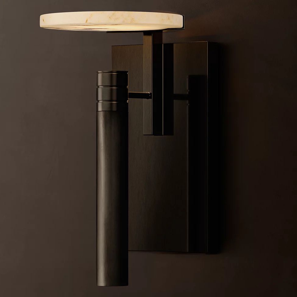 Halver Alabaster Dome Wall Sconce