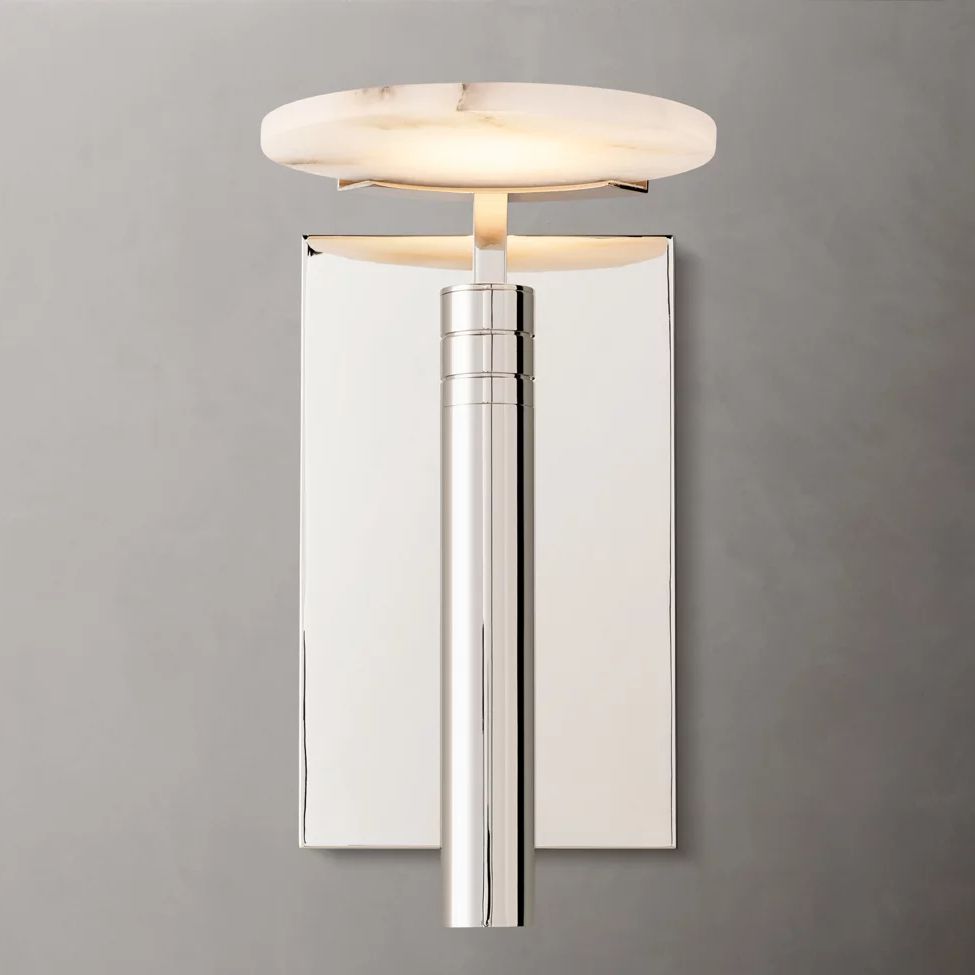 Halver Alabaster Dome Wall Sconce