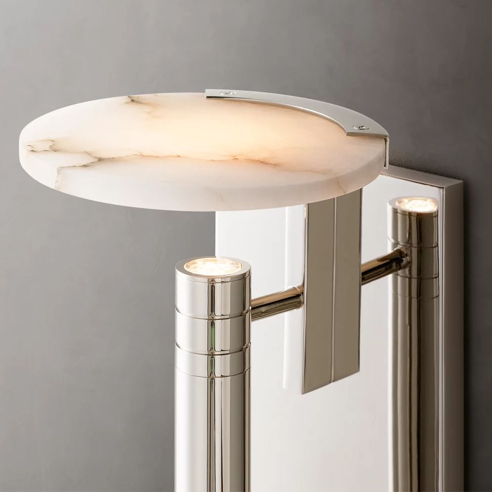 Halver Alabaster Dome Wall Sconce