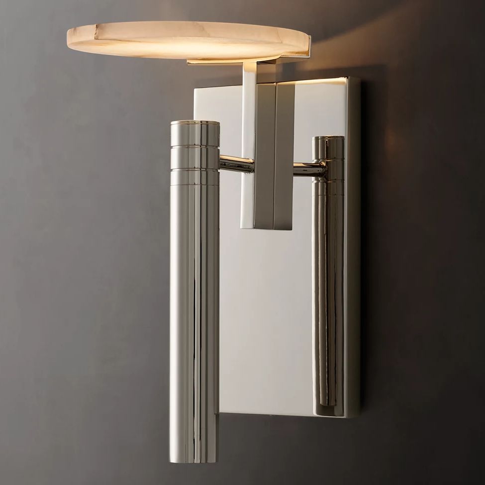 Halver Alabaster Dome Wall Sconce