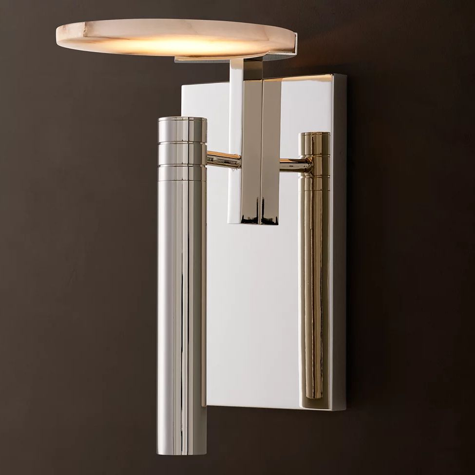 Halver Alabaster Dome Wall Sconce