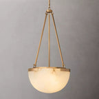 Halver Alabaster Dome Pendant Light