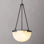 Halver Alabaster Dome Pendant Light