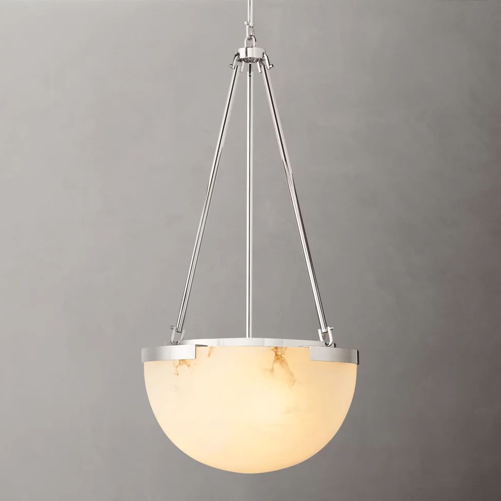 Halver Alabaster Dome Pendant Light