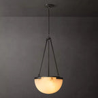 Halver Alabaster Dome Pendant Light