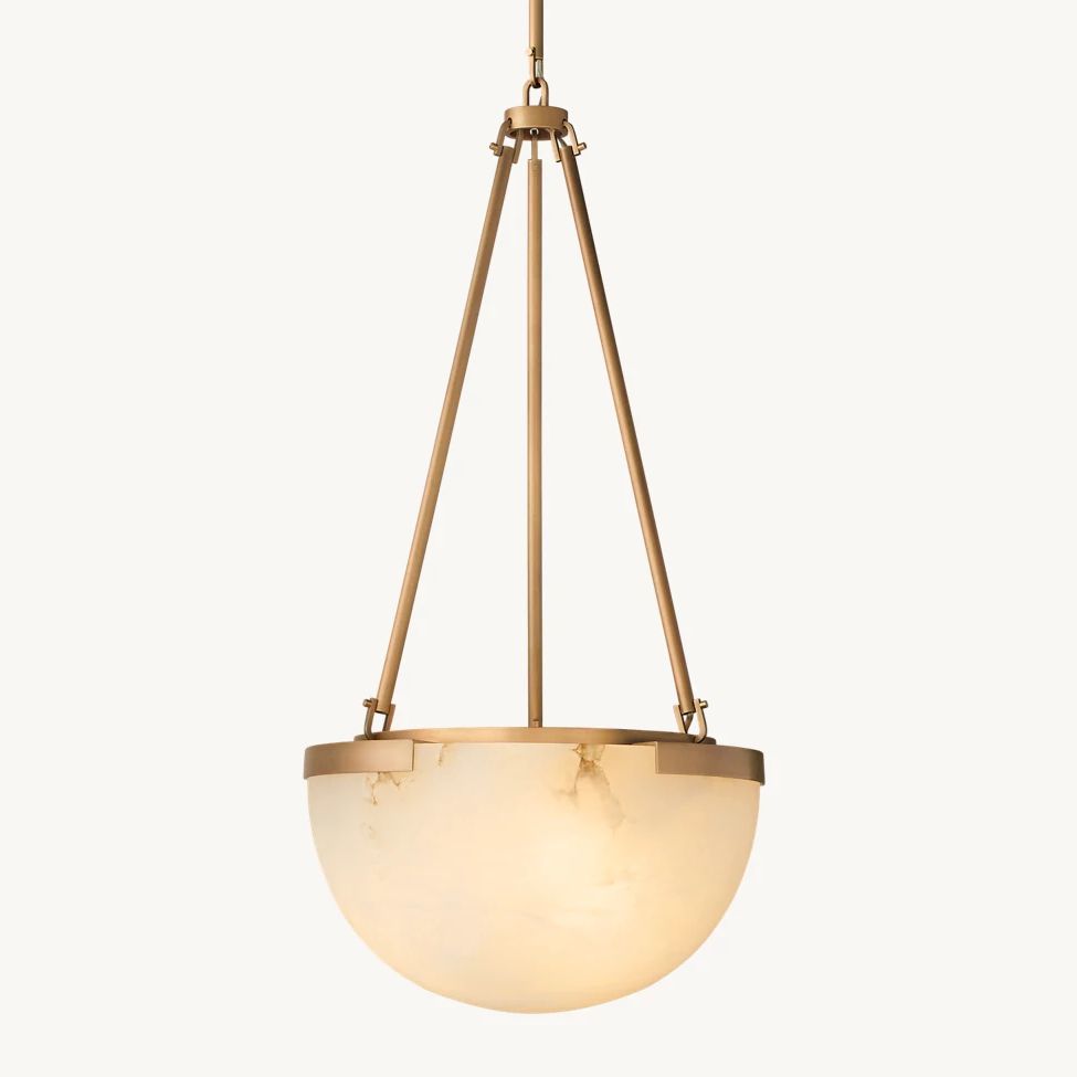 Halver Alabaster Dome Pendant Light