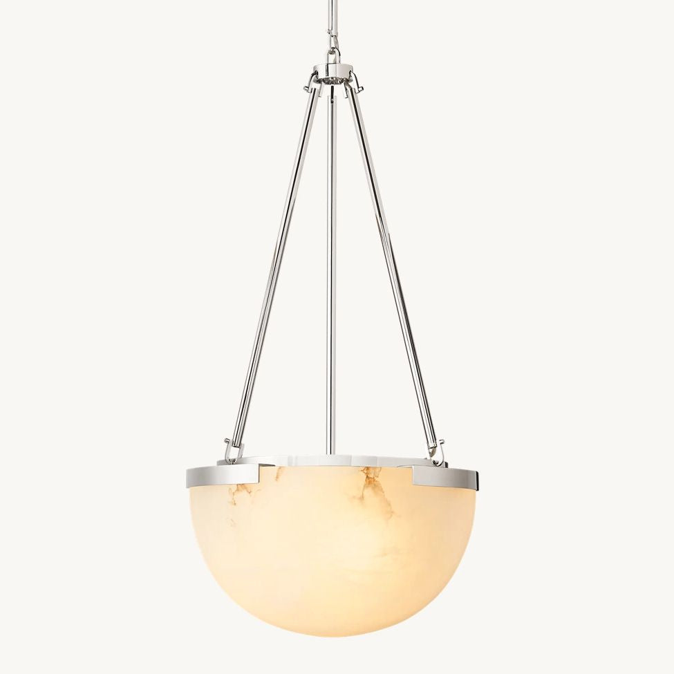 Halver Alabaster Dome Pendant Light