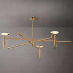 Halver Alabaster Dome Round Chandelier 60"