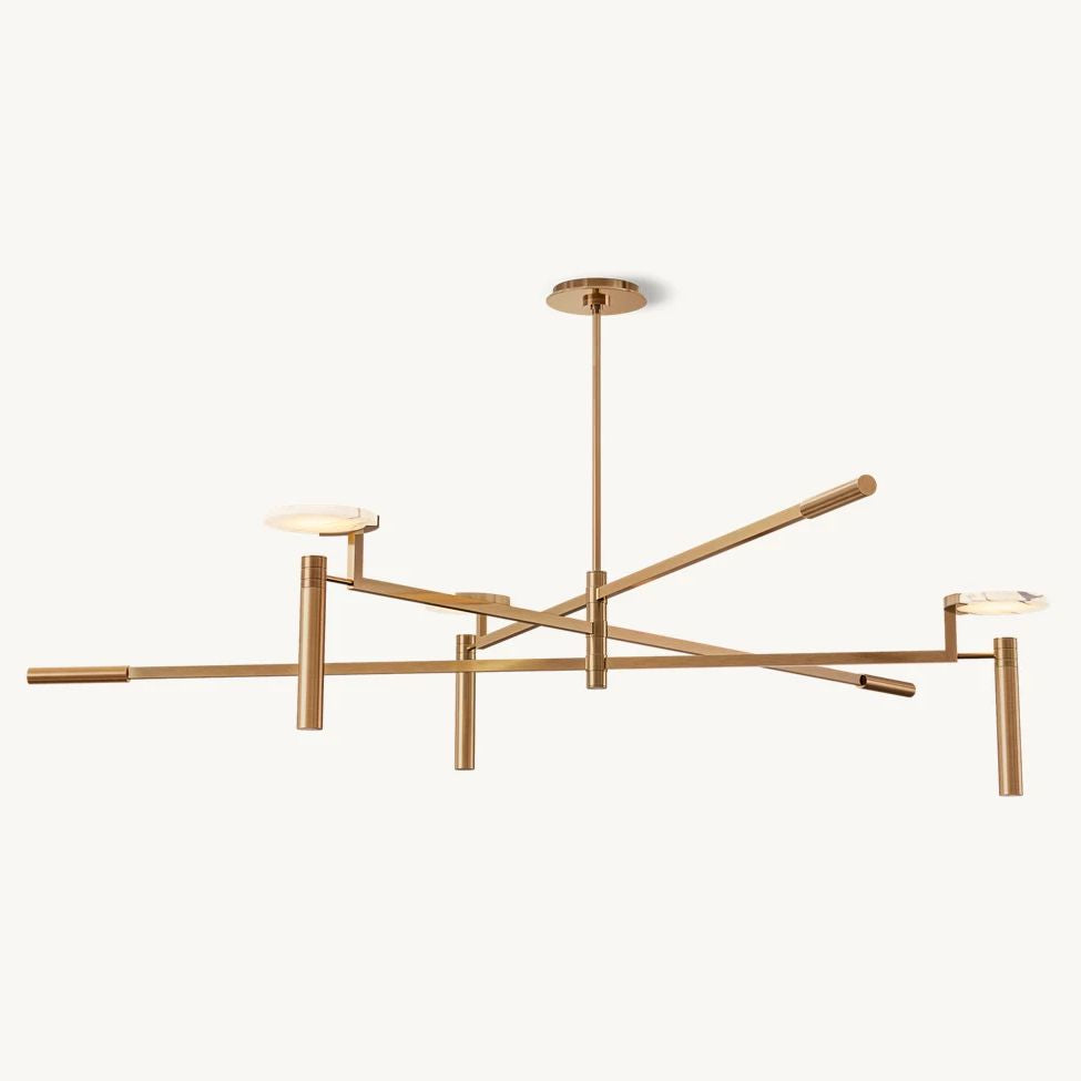 Halver Alabaster Dome Round Chandelier 60"