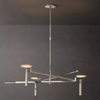 Halver Alabaster Dome Round Chandelier 45"